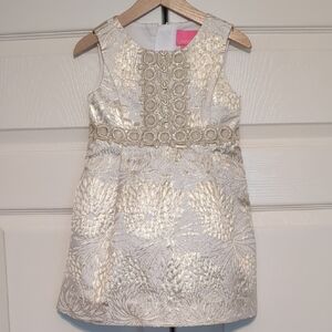 Lilly Pulitzer Clare Gold Metallic Dress Sz. 3